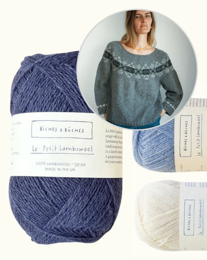 Sweater No. 74 | klassisk delikat mønster i Le Petit Lambswool fra Biches & Buches