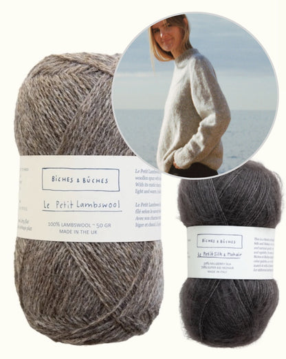 Sweater No. 19 | saddle shoulder sweater made from Le Petit Lambswool and Le Petit Silk Mohair by Biches & Bûches
