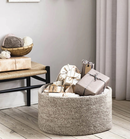 Large Basket | for charming storage made of Fritidsgarn and Mini Alpakka by Sandnes Garn