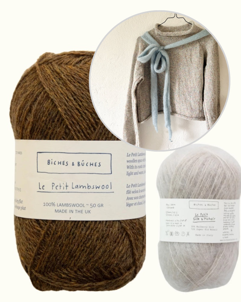 The Bow Sweater | Trui met strik van Le Petit Lambswool en Le Petit Silk & Mohair van Biches & Bûches