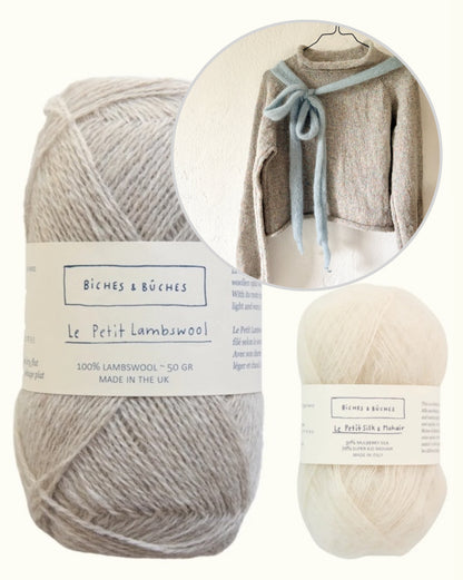 The Bow Sweater | Trui met strik van Le Petit Lambswool en Le Petit Silk & Mohair van Biches & Bûches