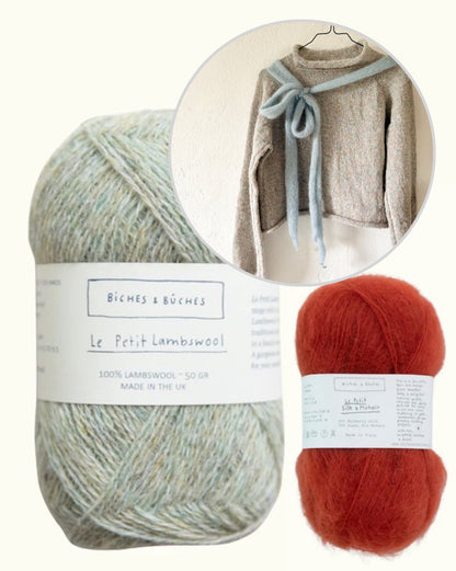 The Bow Sweater | Trui met strik van Le Petit Lambswool en Le Petit Silk & Mohair van Biches & Bûches