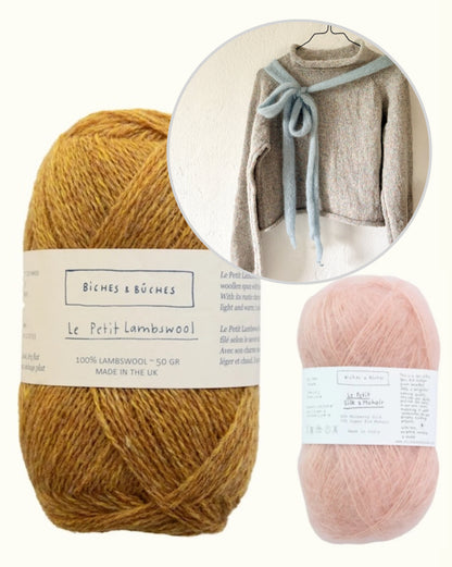 The Bow Sweater | Trui met strik van Le Petit Lambswool en Le Petit Silk & Mohair van Biches & Bûches