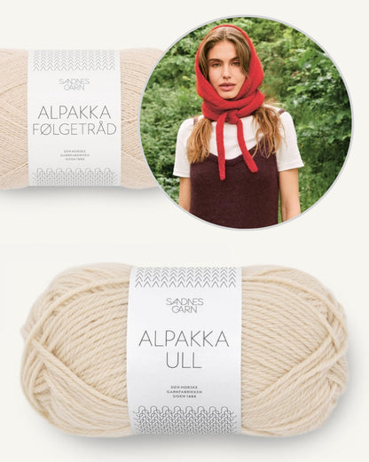 Tie the Hood - Alpakka | Hooded scarf with Alpakka Ull and Alpakka follow-up yarn from Sandnes
