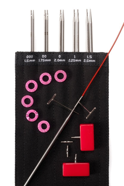 Set d'aiguilles Mini Twist Dentelle Rouge - 10cm 