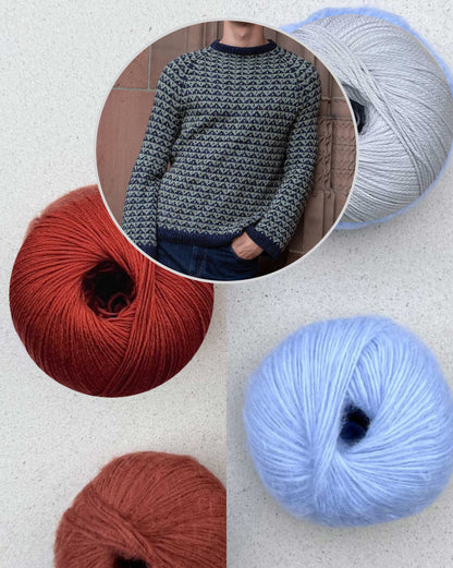 Trigon Sweater | Motif jacquard avec Suave et Arctic Pearl de Pascuali