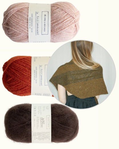 Tuch No. 76 | feine Streifen aus Le Petit Silk Mohair und Le Petit Lambswool