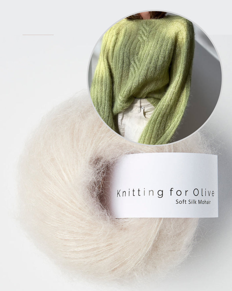 Twist Light Loop Sweater | delicate cables made from Soft Silk Mohair by Knitting for Olive