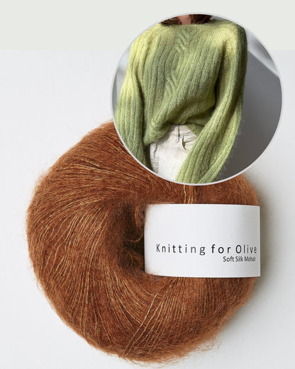 Twist Light Loop Sweater | delicate cables made from Soft Silk Mohair by Knitting for Olive