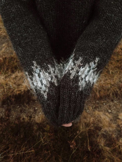 Fjelltur Sweater | kontrastreiches Norwegermuster aus Alafosslopi von Lopi Island