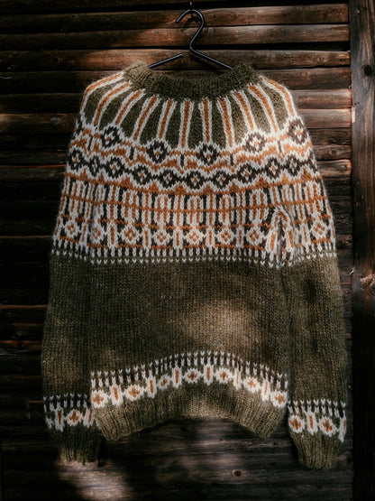 Maglione Forest Guard | motivo norvegese a contrasto realizzato in Alafosslopi di Lopi Island