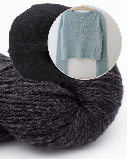 Uukii Sweater | enkel baströja i Semilla Melange och Svala från BC Garn