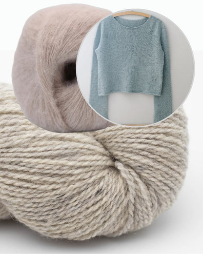 Uukii Sweater | enkel baströja i Semilla Melange och Svala från BC Garn