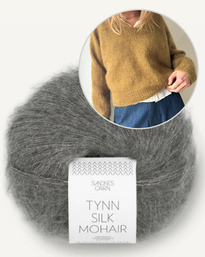 Vega V-Neck | zarter Mohair Pullover aus Tynn Silk Mohair von Sandnes Garn
