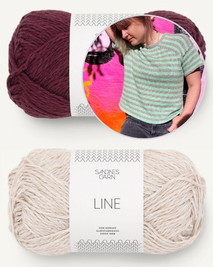 Versa Tee | stribet t-shirt med afslappet skulder i Line fra Sandnes Garn