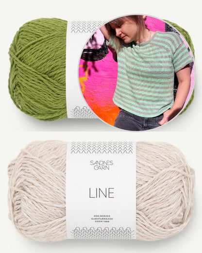Versa Tee | stribet t-shirt med afslappet skulder i Line fra Sandnes Garn