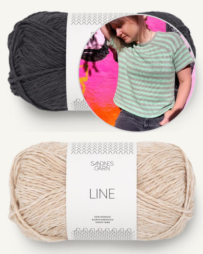 Versa Tee | stribet t-shirt med afslappet skulder i Line fra Sandnes Garn