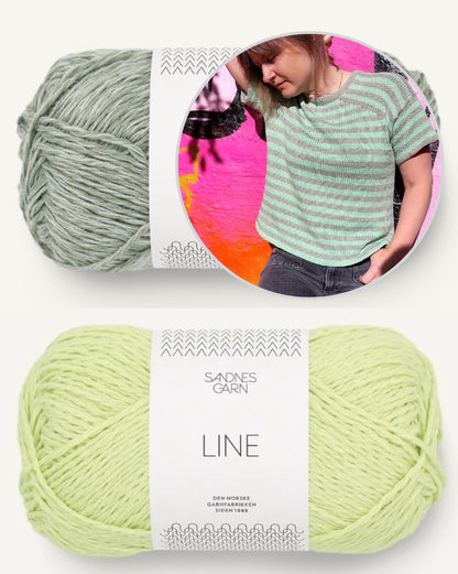 Versa Tee | stribet t-shirt med afslappet skulder i Line fra Sandnes Garn