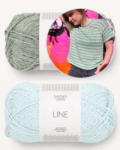 Versa Tee | stribet t-shirt med afslappet skulder i Line fra Sandnes Garn