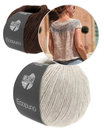Vicia Tee | romantic pattern made from Ecopuno by Lana Grossa