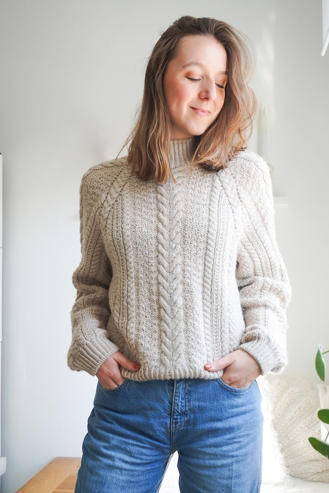 Wochenmarkt Pullover | fortryllende fletmønster i Alpaka Ull fra Sandnes Garn  