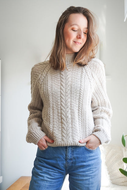 Wochenmarkt Pullover | fortryllende fletmønster i Alpaka Ull fra Sandnes Garn  