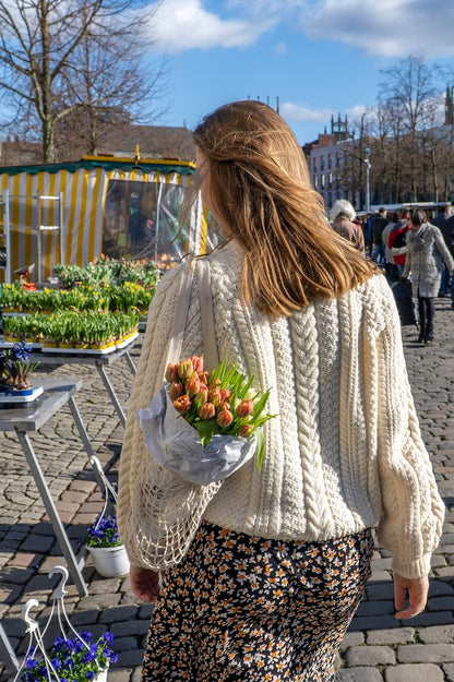 Wochenmarkt Pullover | fortryllende fletmønster i Alpaka Ull fra Sandnes Garn  