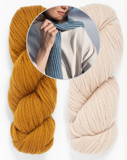 Wendover Scarf | zarte Streifen aus Far von Woolfolk