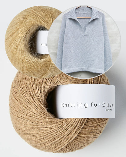 Wilson Sweater | zarter Polokragen aus Merino und Soft Silk Mohair von Knitting for Olive