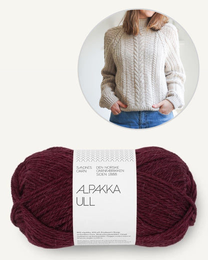 Wochenmarkt Pullover | fortryllende fletmønster i Alpaka Ull fra Sandnes Garn  