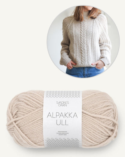 Wochenmarkt Pullover | fortryllende fletmønster i Alpaka Ull fra Sandnes Garn  