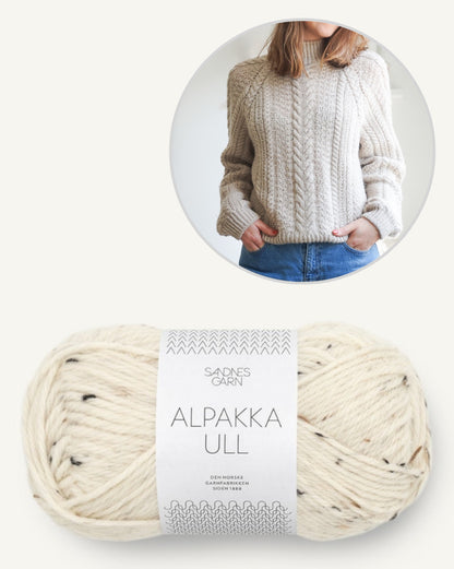 Wochenmarkt Pullover | fortryllende fletmønster i Alpaka Ull fra Sandnes Garn  
