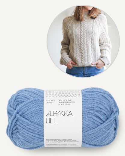 Wochenmarkt Pullover | fortryllende fletmønster i Alpaka Ull fra Sandnes Garn  