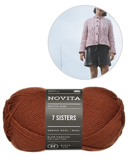 Yhdessä Cardigan | varm flätstickad kofta i 7 Sisters från Novita