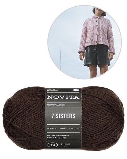 Yhdessä Cardigan | varm flätstickad kofta i 7 Sisters från Novita