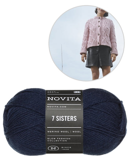 Yhdessä Cardigan | varm flätstickad kofta i 7 Sisters från Novita
