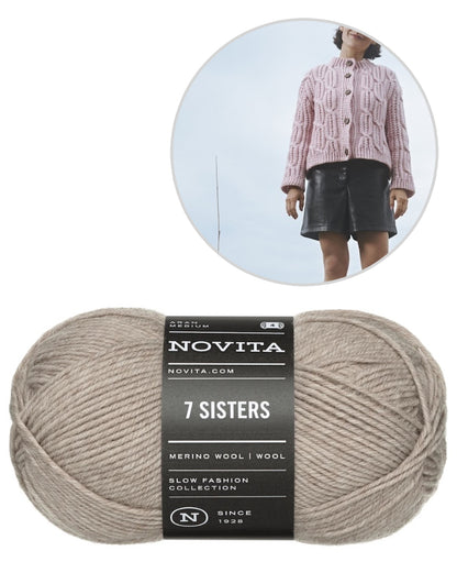 Yhdessä Cardigan | varm flätstickad kofta i 7 Sisters från Novita