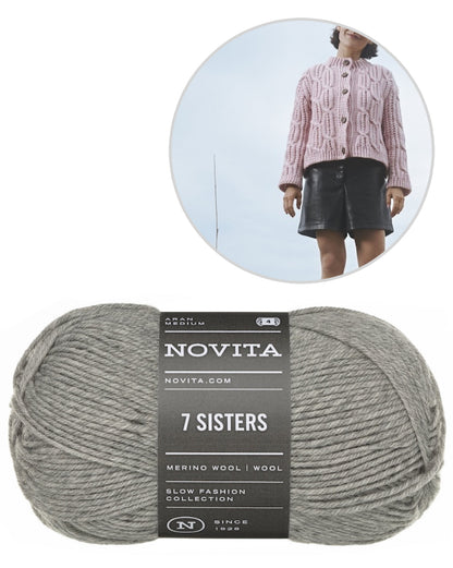 Yhdessä Cardigan | varm flätstickad kofta i 7 Sisters från Novita