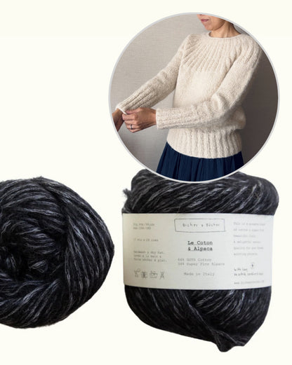 Yukiho Sweater | blød og enkel i Le Coton & Alpaca fra Biches & Bûches