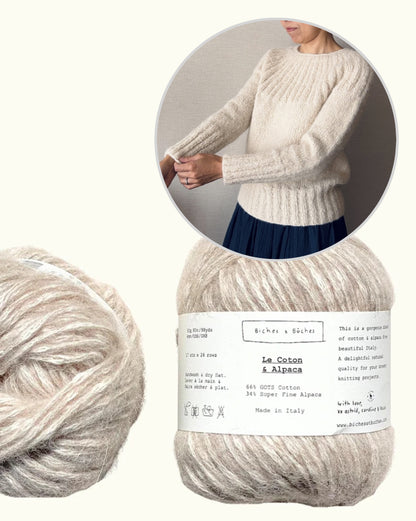Yukiho Sweater | blød og enkel i Le Coton & Alpaca fra Biches & Bûches