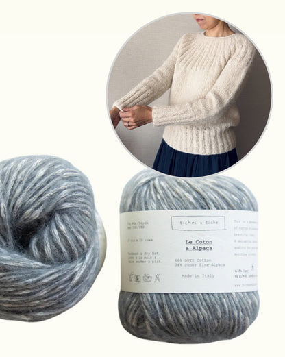 Yukiho Sweater | blød og enkel i Le Coton & Alpaca fra Biches & Bûches