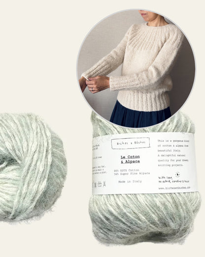 Yukiho Sweater | blød og enkel i Le Coton & Alpaca fra Biches & Bûches