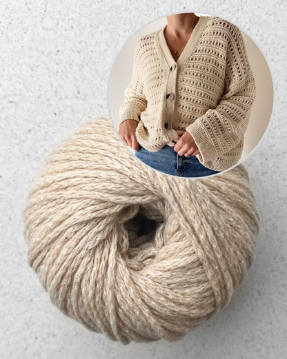 Yutori Cardigan | luxuriös und weich aus Camel DK von Pascuali