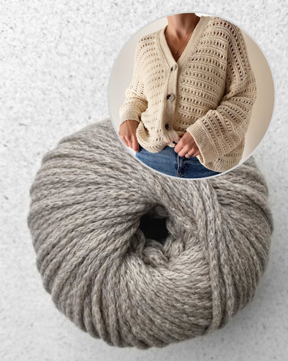 Yutori Cardigan | luxuriös und weich aus Camel DK von Pascuali