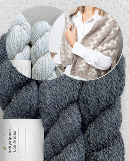 Zigzag Cape | Norwegian pattern made from Babyalpaca Los Andes