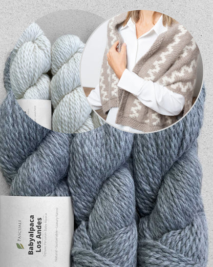 Zigzag Cape | Norwegian pattern made from Babyalpaca Los Andes