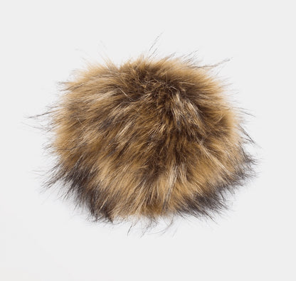 Pompon XXL en fausse fourrure avec bouton pression 